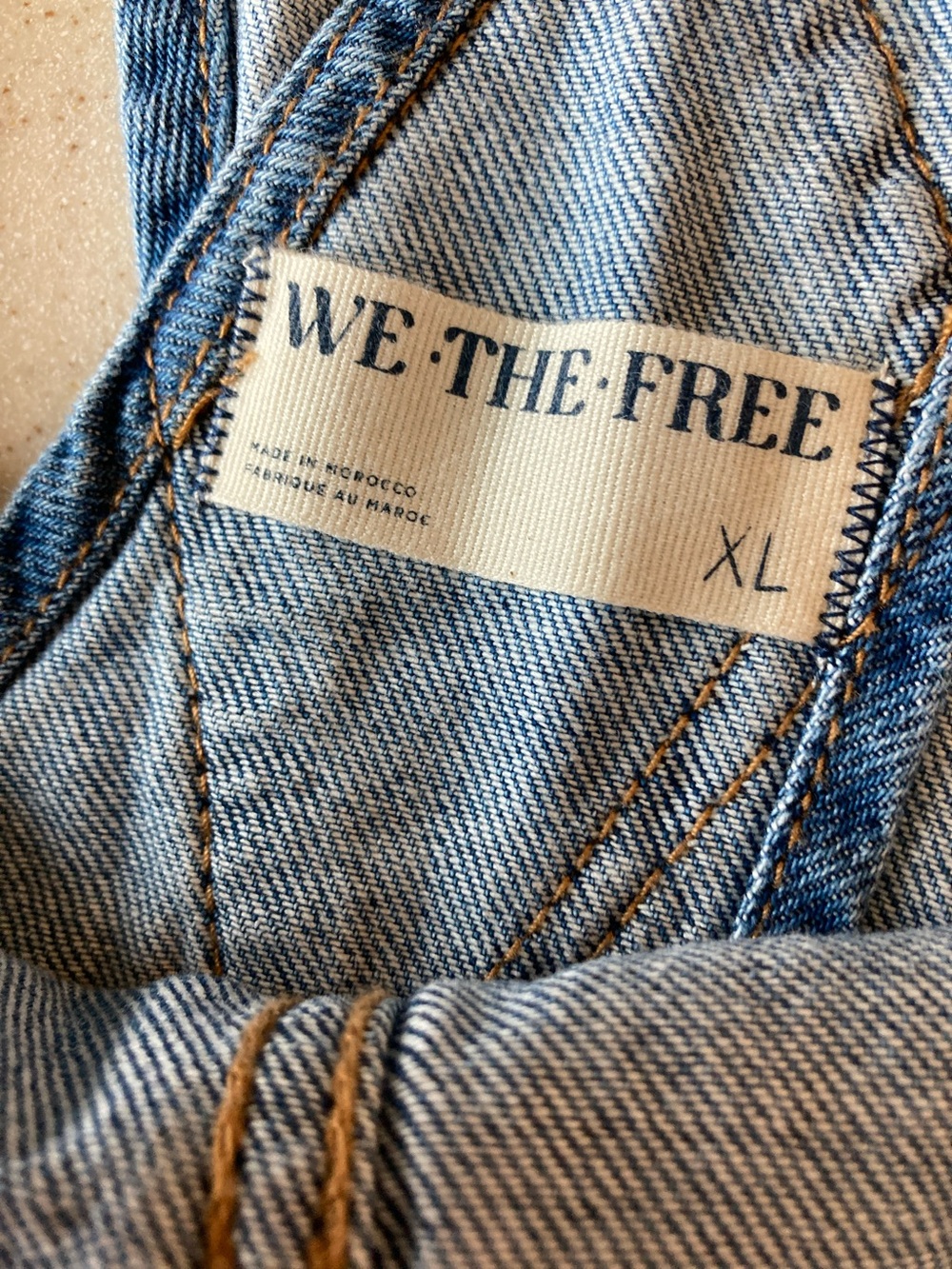 Free People Blue Denim Overalls - Classic Bib Style Women Size XL - Picture 4 of 16